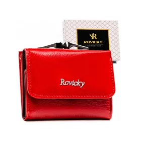   Rovicky RPX-32-ML piros női bőr-rostbőr pénztárca 9,5 x 7,5 cm