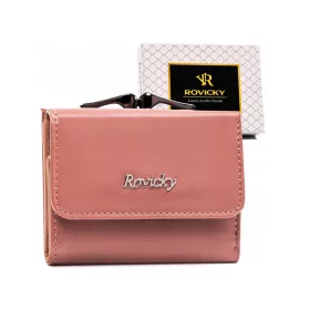   Rovicky RPX-32-ML rózsaszín női bőr-rostbőr pénztárca 9,5 x 7,5 cm