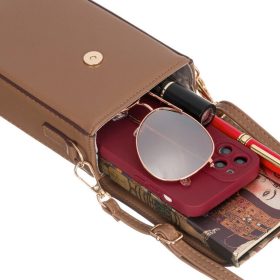   Peterson PTN M-16 barna női válltáska, mobiltartó 10.5 x 18.5 x 6 cm