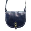 Florence 8863 M navy kék női bőr válltáska, oldaltáska 26 x 20 x 11 cm