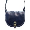Florence 8863 M navy kék női bőr válltáska, oldaltáska 26 x 20 x 11 cm