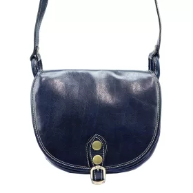   Florence 8863 M navy kék női bőr válltáska, oldaltáska 26 x 20 x 11 cm