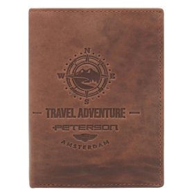 Peterson PTN N4-BE-TRAVEL konyak férfi bőr pénztárca