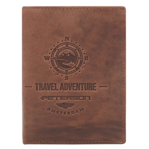 Peterson PTN N4-BE-TRAVEL konyak férfi bőr pénztárca