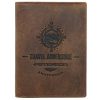 Peterson PTN N4-BE-TRAVEL mintás konyak férfi bőr pénztárca 8.5 x 11 x 2.5 cm