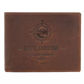   Peterson PTN N992-BE-TRAVEL mogyoró férfi bőr pénztárca 12.8 x 9.5 x 2.8 cm