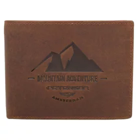   Peterson PTN N992-BE-MOUNTAIN konyak férfi bőr pénztárca 12.5 x 9.5 x 3.5 cm