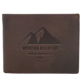   Peterson PTN N992-BE-MOUNTAIN barna férfi bőr pénztárca 12.5 x 9.5 x 3.5 cm