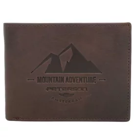   Peterson PTN N992-BE-MOUNTAIN barna férfi bőr pénztárca 12.5 x 9.5 x 3.5 cm