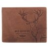 Peterson PTN N992-BE-DEER konyak férfi bőr vadász pénztárca 12 × 9,5 cm