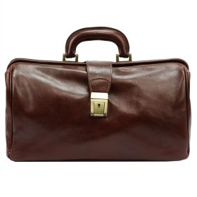   Florence MD-1 sötétbarna bőr orvosi táska 38 x 21 x 18.5 cm