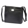 Luka 20-076 fekete női bőr válltáska, oldaltáska, crossbody 24 x 20 x 10 cm