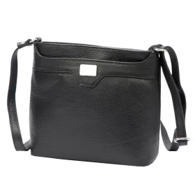   Luka 20-076 fekete női bőr válltáska, oldaltáska, crossbody 24 x 20 x 10 cm