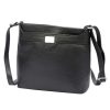 Luka 20-076 fekete női bőr válltáska, oldaltáska, crossbody 24 x 20 x 10 cm