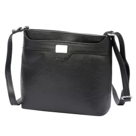   Luka 20-076 fekete női bőr válltáska, oldaltáska, crossbody 24 x 20 x 10 cm