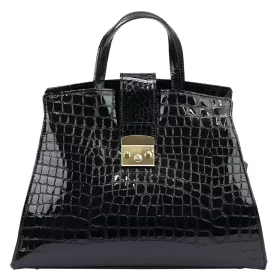  Luka 20-077 COCO fekete női bőr kézitáska, válltáska 38 x 26 x 16 cm