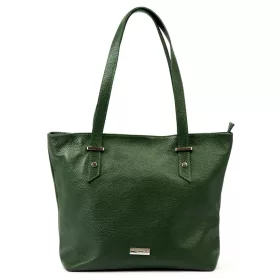   MiaMore 01-058 zöld női bőr válltáska, shopper 40 x 30 x 12 cm