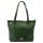 MiaMore 01-058 zöld női bőr válltáska, shopper 40 x 30 x 12 cm
