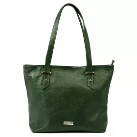   MiaMore 01-058 zöld női bőr válltáska, shopper 40 x 30 x 12 cm