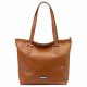 MiaMore 01-058 barna női bőr válltáska, shopper 40 x 30 x 12 cm