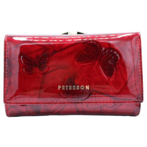 Peterson PTN 42108-BF piros női bőr pénztárca 14,5 × 8,5 × 3 cm