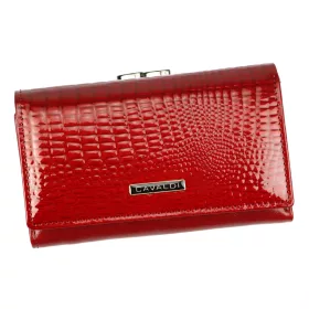   Cavaldi PN23 RS piros bőr-rostbőr női pénztárca 14,3 x 9,5 cm