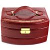 PATRIZIA BEAUTY-18020-BL piros női rostbőr bőrönd 16 x 12.5 x 22 cm