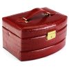 PATRIZIA BEAUTY-18020-BL piros női rostbőr bőrönd 16 x 12.5 x 22 cm