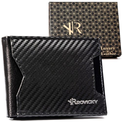 Rovicky R-RM-21-GCL-CF fekete férfi bőr pénztárca 10.5 x 8 x 2 cm