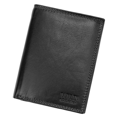 Wild 125601 fekete férfi valódi bőr pénztárca 10 x 13 x 2.8 cm
