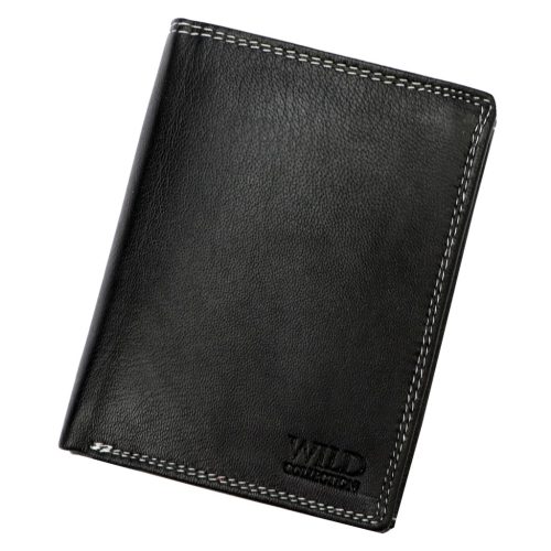 Wild 125601 fekete-fehér férfi valódi bőr pénztárca 10 x 13 x 2.8 cm