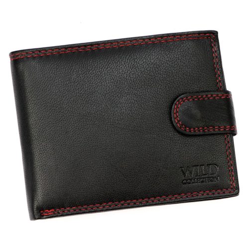 Wild 125600B fekete-piros férfi bőr pénztárca 13 x 10 x 2.8 cm