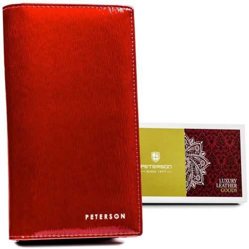 Peterson PTN 421431-SH piros női marhabőr pénztárca 10 x 19 x 2.5 cm