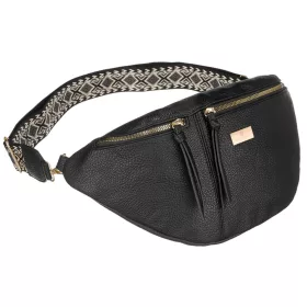   Peterson PTN NER-ALE-2 fekete női rostbőr oldaltáska, crossbody táska 40 x 20 x 13 cm