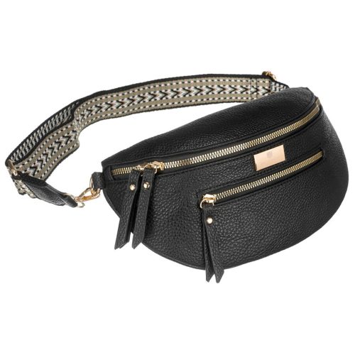 Peterson PTN NER-ALE-5 fekete női övtáska, crossbody 28 x 16 x 10 cm 