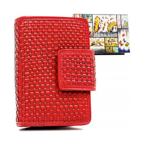 Rovicky R-613-DDW piros női bőr pénztárca 9 x 13.5 x 3 cm