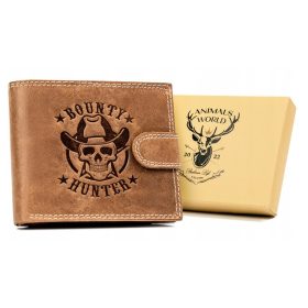   Wild barna sheriff nyomatos férfi bőr pénztárca 12.5 x 10.5 x 2.5 cm