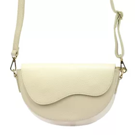   Luka 20-063 krém női bőr válltáska, oldaltáska, crossbody 26 x 16 x 9 cm
