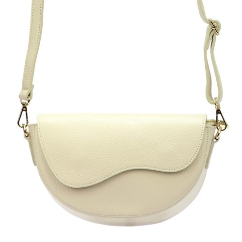 Luka 20-063 krém női bőr válltáska, oldaltáska, crossbody 26 x 16 x 9 cm