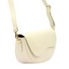 Luka 20-063 krém női bőr válltáska, oldaltáska, crossbody 26 x 16 x 9 cm
