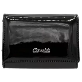   Cavaldi PX30-JMP fekete női bőr-rostbőr pénztárca 12,5 x 9,5 cm