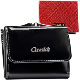 Cavaldi PX32-JMP fekete női bőr pénztárca 9,5 x 7,5  cm