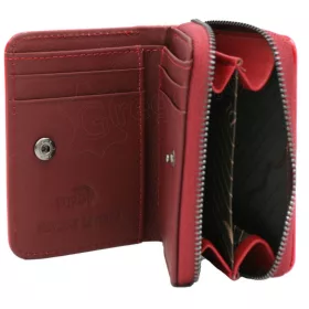  Cavaldi PX33-JMP/3010 piros női bőr-rostbőr pénztárca 10 x 8 cm