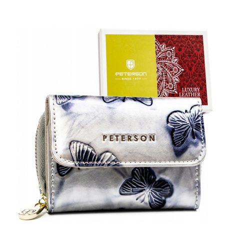 Peterson PTN 423229-BF ezüst női bőr pénztárca 9 x 7 x 3 cm