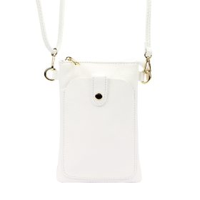   Luka 20-070 fehér női bőr telefontartó, partytáska 14 x 21 x 3.5 cm