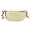 Florence 01-029 bézs női bőr övtáska, crossbody 22 x 12 x 5 cm
