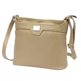   Luka 20-076 bézs női bőr válltáska, oldaltáska, crossbody 24 x 20 x 10 cm