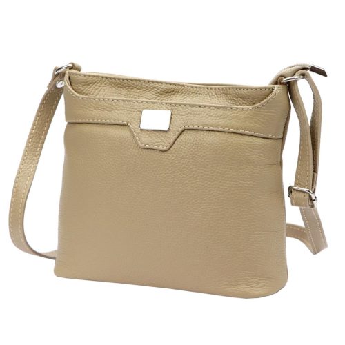 Luka 20-076 bézs női bőr válltáska, oldaltáska, crossbody 24 x 20 x 10 cm