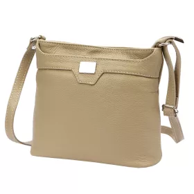   Luka 20-076 bézs női bőr válltáska, oldaltáska, crossbody 24 x 20 x 10 cm