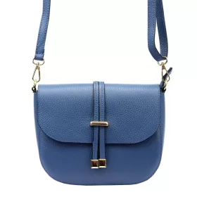   Luka 20-028 kék női bőr válltáska, oldaltáska 21 x 16.5 x 9 cm